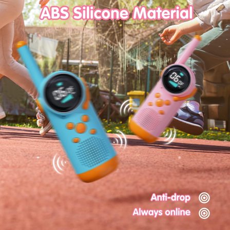 Kids Walkie Talkies - 3KM Long Range, LCD Color Screen, Built-in Flashlight & VOX, USB Rechargeable, Perfect Outdoor Toy Gift for Boys Girls Ages 3 