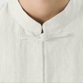 thumbnail image 5 of REZUOFI Mens Chinese Style Stand Collar Short Sleeve Shirt Tang Suit Casual Loose for Cultural Events Daily Wear, 5 of 9