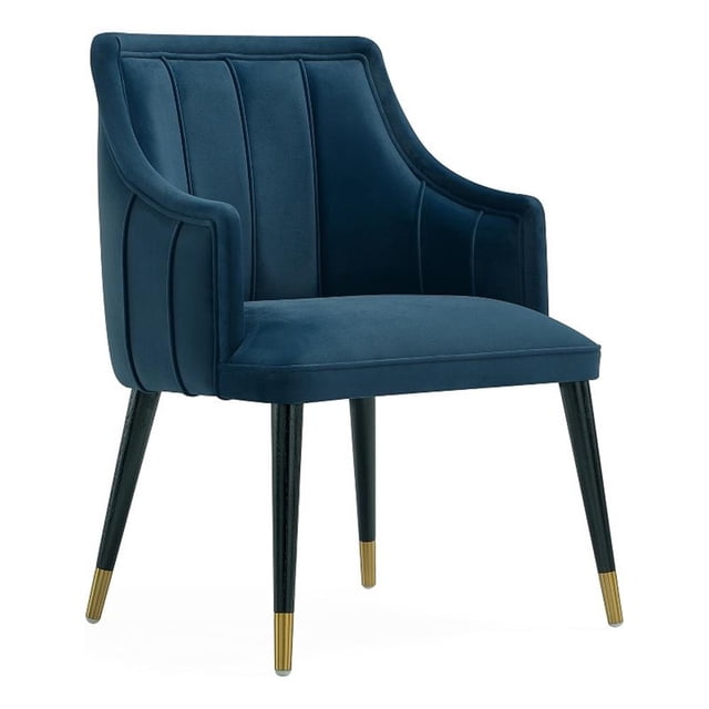 Eda Modern Wood Armchair in Midnight Blue