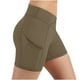 thumbnail image 5 of TaTaai Women's High Waisted Butt Lifting Yoga Shorts with Pockets Solid Stretchy Running Gym Workout Shorts Scrunch Booty Athletic Fitness Pants Gift, 5 of 8