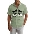 thumbnail image 5 of Yaoyar Men's Fun Summer Hawaiian Shirts Funny Facial Expression Button Down Shirt Printed Fashion Short Sleeve Tops Vacation & Beach, 5 of 6