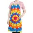 thumbnail image 5 of Colorful Tie Dye Mandala Apron-Garden Aprons for Women with Pockets-Cotton Linen Waterproof Kitchen Cooking Gardening Aprons Adjustable for Kitchen,Cooking,BBQ and Salon 33x27 Inch, 5 of 7