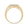 thumbnail image 3 of FB Jewels 10kt Yellow Gold Mens Round Diamond Square Ring 3/8 Cttw, 3 of 4