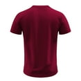 thumbnail image 4 of LNWUY Mens Henley Shirt Moisture Wicking Quick Dry Pullover Short Sleeve Ribbed Golf Tees Slim Fit Stretch T Shirt Red L, 4 of 6