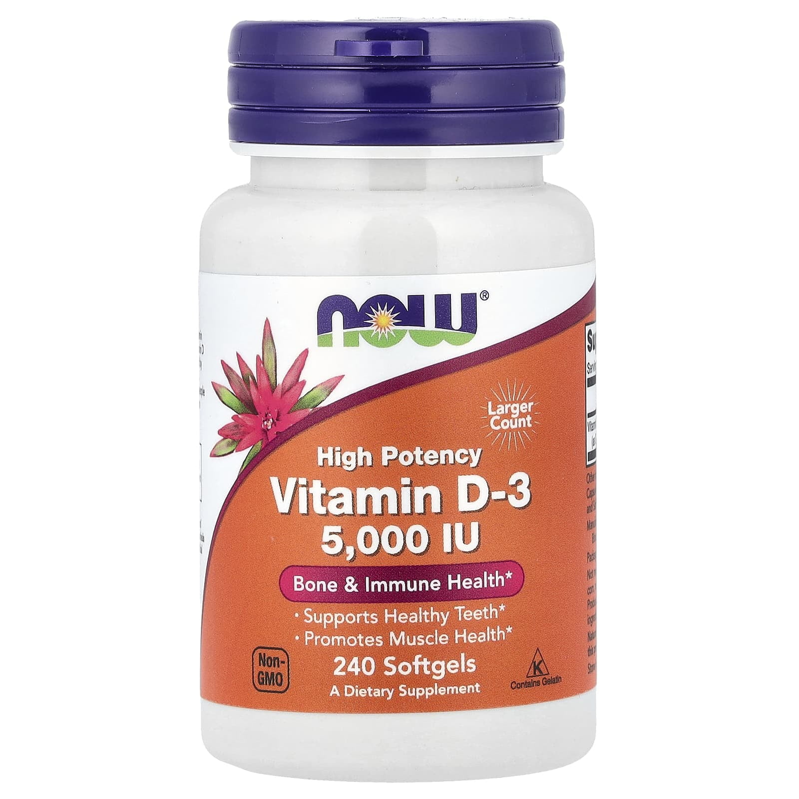 Now Foods, Vitamina D3, 5000 UI, 240 cápsulas NowFoods 5K120 | Bodega ...