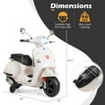thumbnail image 3 of Costway Licensed VESPA 12V Kids Electric Motorcycle with Music Horn Story Training Wheels White, 3 of 10