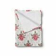 thumbnail image 2 of Flower Soft Flannel Fleece Blanket, Romantic Artwork Shabby Form Flowers Nature in a Frame with Leaves Roses Print, Cozy Plush for Indoor and Outdoor Use, 60" x 80", Pink and Green, by Ambesonne, 2 of 6
