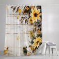 thumbnail image 3 of Yellow Floral Spring Shower Curtains for Bathroom, Summer Rustic Botanical Vintage Wood Waterproof Fabric Shower Curtain, Decorative Bathroom Curtain for Bathtub, 72"x84" , No Hooks Included, 3 of 9