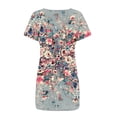 thumbnail image 5 of Sakmal Crew Neck Womens Dresses Mid-Length Loose Fit Floral Basic Short Sleeve Sundress, 5 of 5