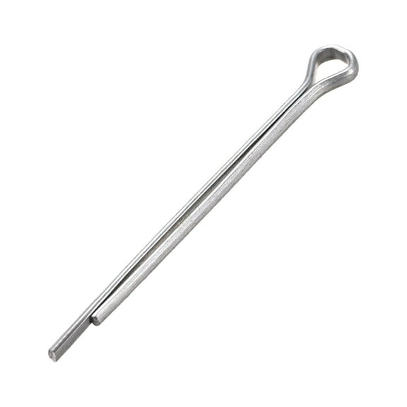 Split Cotter Pin - 5/64 inch x 1 37/64 inch (2mm x 40mm) Carbon Steel 2-Prongs Silver Tone 150 Pcs
