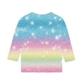 thumbnail image 6 of JTSRKL Kids Girls Summer Sparkly Tops Dressy Casual Summer 3/4 Sleeve Round Neck Graphic Tunic Blouse Trendy Soft Cotton Outfit Glitter Tees Shirt Multicolor#19 3-4 Years, 6 of 6