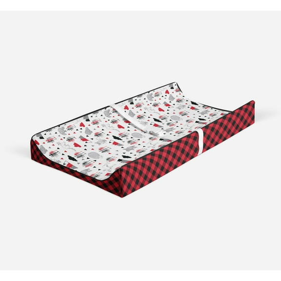 Bacati - Lumberjack Red/Black/Gray Quilted Changing Pad Cover