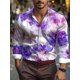 thumbnail image 1 of Camisa informal con estampado 3D de flores rosas para hombre, 2024, para uso diario, para salir, primavera, manga larga, tela elástica en 4 direcciones, 1 of 6