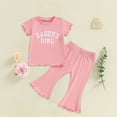 thumbnail image 2 of 1T 2T 3T 4T 5T Toddler Baby Girl Summer Clothes Set Short Sleeve T-shirt Tops Floral Bottom Pants Little Kids Outfits 2Pcs, 2 of 4