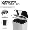 thumbnail image 2 of Bote de Basura de Acero Inoxidable 55 Litros con Pedal y Cierre Suave Ninon INOX-55L, 2 of 7