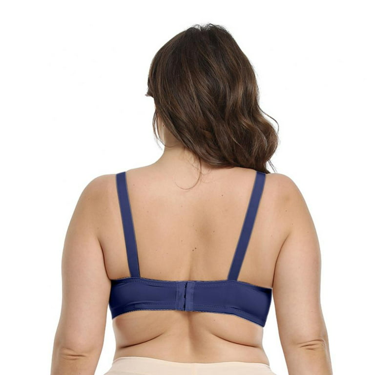 LAST CLANCE SALE! Women's Plus Size Back Appeal Minimizer Underwire Bra,  Dark Blue, 44/100E