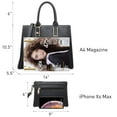 thumbnail image 4 of Dasein Women Satchel Handbags Vegan Leather Purses Tassel Shoulder Bags Work Tote for Ladies with Long Strap, 4 of 7