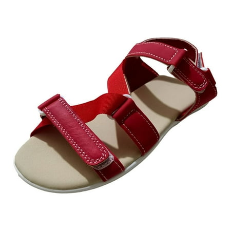 

Binmer Women s Shoes Solid Color Soft Buckle Flat Heel Roman Shoes Sandals