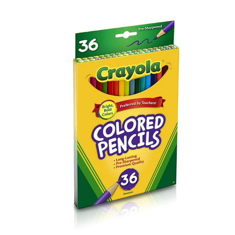 SET OF 36 SARGENT ART COLORED PENCILS-PREOWNED WITH METAL CRAYOLA CASE
