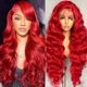 thumbnail image 1 of Peluca Botnns Red Body Wave, 26 pulgadas, densidad 200, con encaje en la parte delantera, 1 of 6
