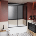 thumbnail image 5 of Goodyo Sliding Tub Door  60 in W x 62 in H, Bathtub Tempered Glass Panels, Matte Black Sturdy Aluminum Frame, 5 of 7