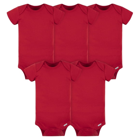 Pack de 5 bodys para bebé Gerber, rojo, 0 a 3 meses