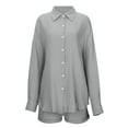 thumbnail image 7 of dazeni Button Down Shirts for Women Cotton Long Sleeve Blouse Oversized Boyfriend Collared Dressy Blouses Tops, 7 of 7