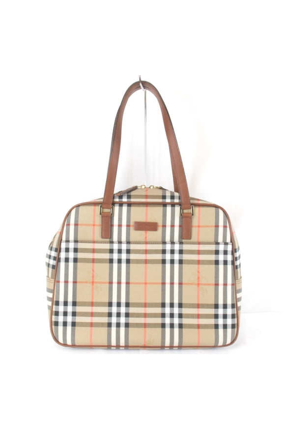 Pre-Owned BURBERRY Nova Check Shadow Horse Handbag, Canvas/Leather, Beige, Women's