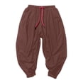 thumbnail image 4 of Men Hippie Harem Pants Baggy Linen Cotton Boho Yoga Pants Summer Beach Pants Casual Drop Crotch Trouser, 4 of 4