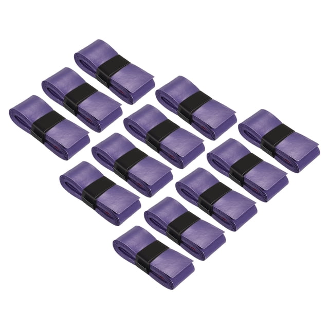 Unique Bargains 43.3' Absorb Sweat Non-Slip PU Tennis Racket Overgrip Tape Wraps Purple 12 Pack