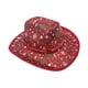 thumbnail image 5 of Sombrero de vaquero navideño, sombrero de jazz para presentaciones en , juegos de rol, disfraces elegantes Rojo, 5 of 8