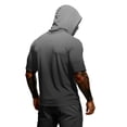 thumbnail image 4 of Men's Gradient Quick Dry T-Shirt Hooded Short Sleeve Sun Protection Top Performance Lightweight Fishing Athletic Workout Shirt, 4 of 5