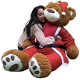 thumbnail image 5 of Giant Christmas Teddy Bear 60 Inch Soft, Wears Santa Claus Suit 5 Foot Xmas Teddybear Brown, 5 of 10