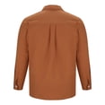 thumbnail image 4 of pstuiky hombres de manga larga, Camisa informal de manga larga con cuello vuelto y botones de color liso para hombre top de hombre xxl, 4 of 6