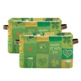thumbnail image 2 of GZHJMY 1 Pack Cute Shamrock Green Clover Leaves Irish Hat Beer Ballon Large Storage Basket,St. Patrick's Day Collapsible Toy Storage Box Waterproof Laundry Basket with Handle for Home Closets, Offices, 2 of 7