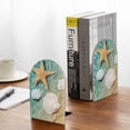 thumbnail image 5 of Susaid Starfish And Seashell Print Wooden Bookends Decorative Book Ends for Shelves Heavy Books Holder Organizer Non-Slip Desk Book End for Kids Room Office School 1 Pairs, 5 of 8