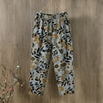 thumbnail image 4 of PuLe Capris Trousers for Women Women Casual Harem Pants Large Pants String Side Floral Trousers, 4 of 4