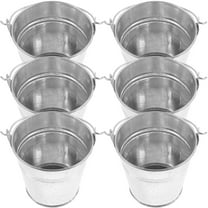 UPGRATOR 6Pcs Round Metal Bucket For Holiday Candy Storage 11.8x7.9x3.9in