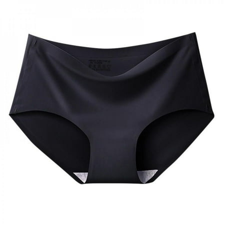 

Hazel Tech Skin-friendly Delicate Solid Color One-piece Ice Silk Seamless And Comfortable Mid-waist Antibacterial All-inclusive Hip And Breathable Cotton Crotch Briefs