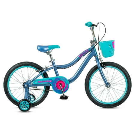 Schwinn Breeze Kids’ Bike  18 in. with Basket  Girls  Blue