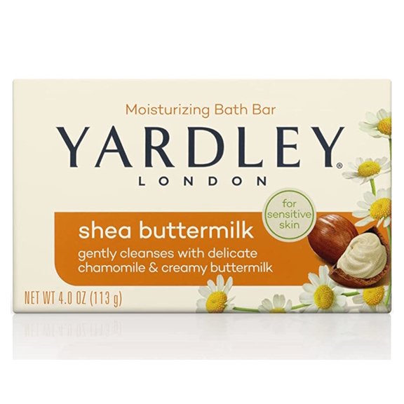 Yardley London Sensitive Skin Shea Buttermilk Bar Soap, 4.25 oz (Pack of 3)
