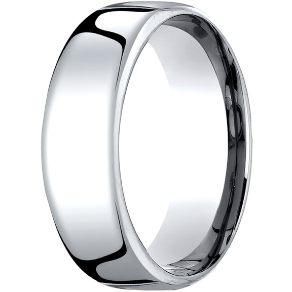 Mens Platinum, 7.5mm London Couture Comfort-Fit Wedding Band (sz 7)