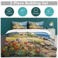 thumbnail image 5 of Lighthouse Sunrise Coast Scenery Pale Blue Tan Duvet Cover Set King Size for Bedroom Decoration Print Bedding Set Comforter Cover Decorative Microfiber with 2 Pillow Sham Multicolor, 5 of 6
