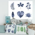 thumbnail image 2 of Designart ' Abstract Set Of Plant Leaves Blue ' Traditional Canvas Wall Art Print, 2 of 4