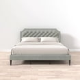 thumbnail image 6 of Curta Upholstered Platform Bed / Clipped Nailhead Trim with Button Tufting / Mattress Foundation / No Box Spring / Easy Assembly, Stone, California King, 6 of 7