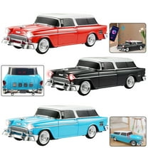Portable Bluetooth Speaker Rechargable 1955 Vintage Retro Car Portable Wireless FM AUX USB Blue