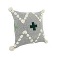 thumbnail image 6 of LR Home Ox Bay Hand-stitched Gray/Green Geometric All-Natural Cotton Pillow Cover, 6 of 8