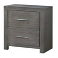 thumbnail image 2 of Wane Nightstand with 2 Drawers, 16 Inch, Metal Knobs, Gray Wood Finish, 2 of 2