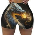 thumbnail image 2 of Honeii Golden White Fire Dragon Print Women's Workout Shorts, Gym Shorts for Active Wear, Sports Shorts,Women's Running Shorts,Quick Dry Athletic Shorts-X-Large, 2 of 8