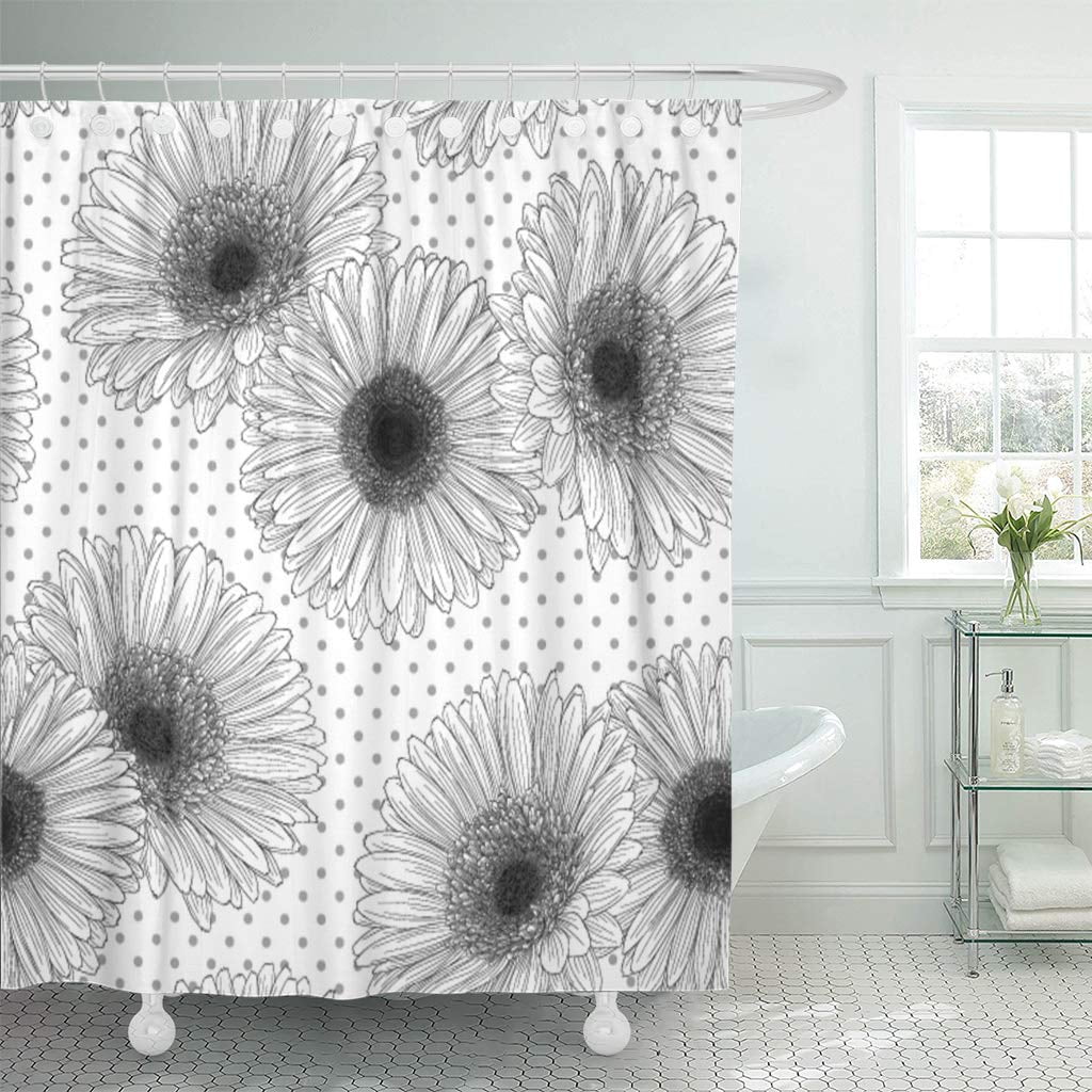 KSADK Daisy Beautiful Monochrome Black and White with Contour and
